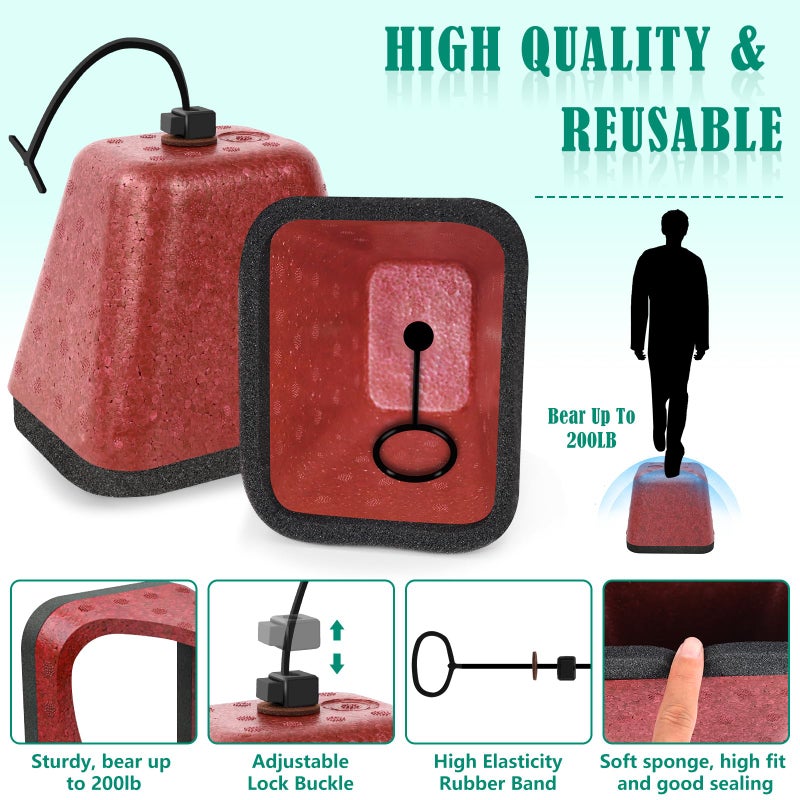 UQM 2 Pack Outdoor Faucet Covers for Winter, Heavy Duty Faucet Spigot Covers Winter Insulated, Reusable Outdoor Faucet Covers Hose Bib Covers for Winter Freeze Protection - Image 3